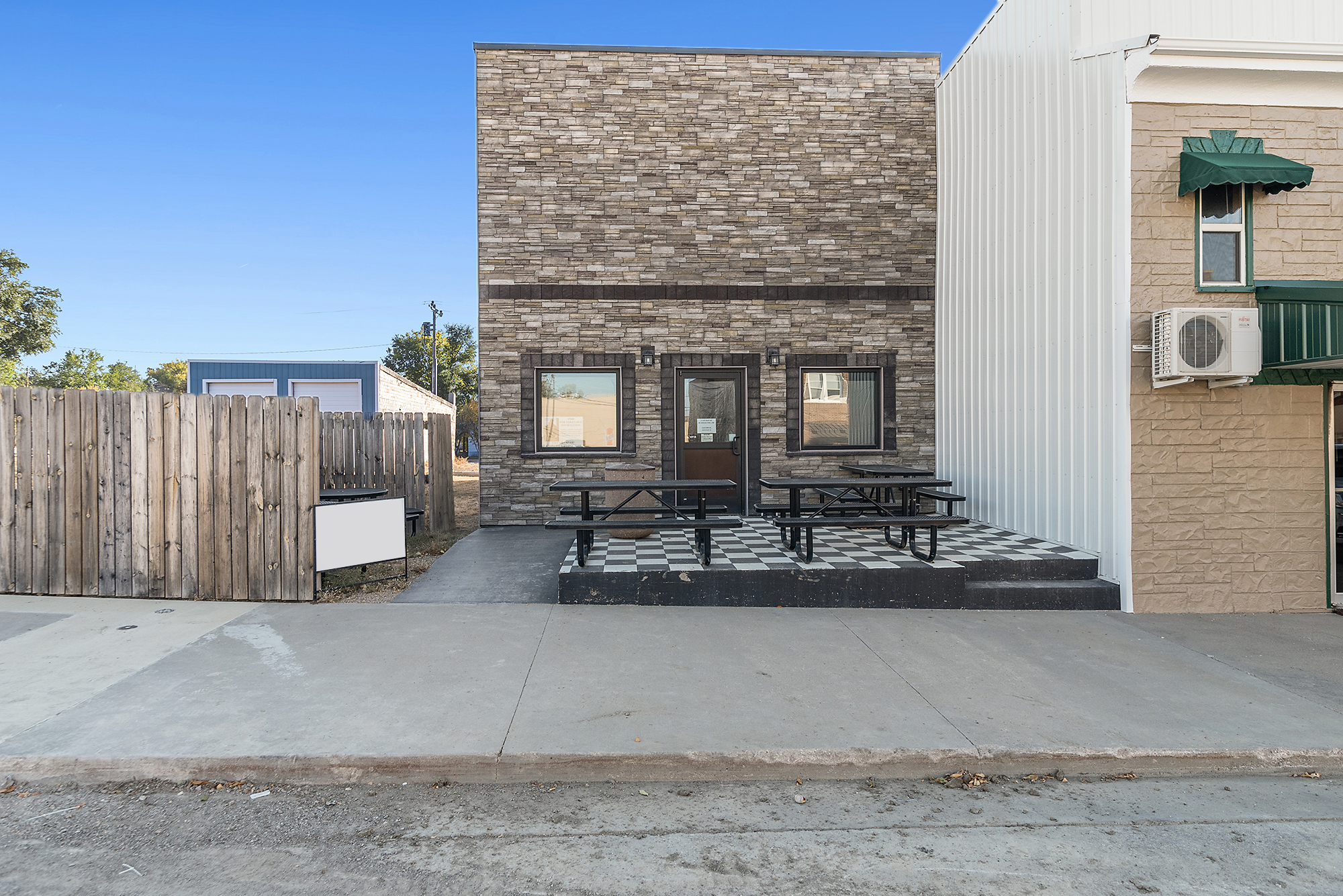 A main street commercial building on the prairie edge of western South Dakota